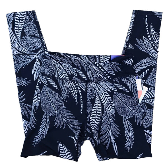 JoyLab 7/8 Leggings Palm Leaf Feather Black. White | Women's XS | NEW Joy Lab - Picture 2 of 3